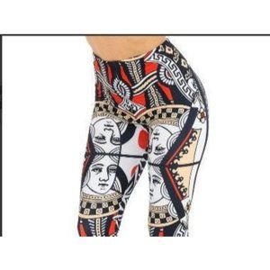 Plus Size Womens Creamy Soft Women Queen Of Heart Fashion Soft Leggings
